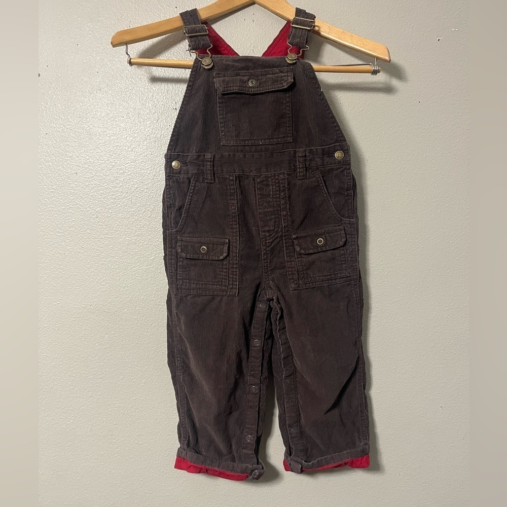 Y2K Vintage Dark Brown Corduroy Gymboree Overalls size 3T